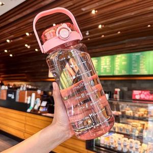 Double Wall Large Capacity Sports Water Bottle High Temperature Resistant <b>Plastic</b> Straw <b>Cup</b> Safe for Men Women Children Camping - Product Image 6