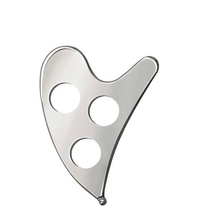 Nuovo arrivo tre fori a forma di cuore in metallo Gua Sha strumento Gua Sha raschiatura strumento di massaggio in acciaio inox IASTM - Product Image 3