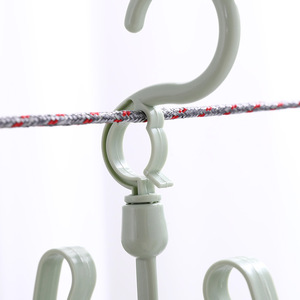 ราวแขวนรองเท้าแบบตะขอคู่พลาสติกอเนกประสงค์สำหรับแขวนเสื้อผ้าสำหรับระเบียงดีไซน์กันลม - Product Image 4