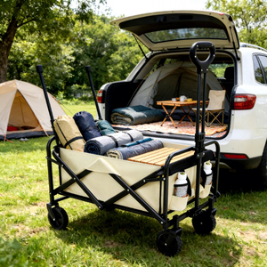 Chariot de plage pliable robuste grande capacité, chariot utilitaire pliable à 4 roues en PVC, personnalisable OEM, chariot d'extérieur - Product Image 6