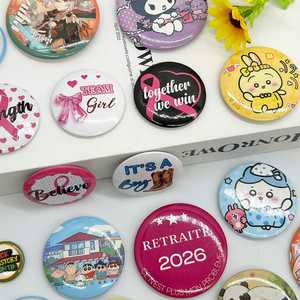 Proveedor de Fábrica, Diseño Personalizado, Insignias de Botón con Pin de Metal y Logotipo Impreso DIY - Product Image 1