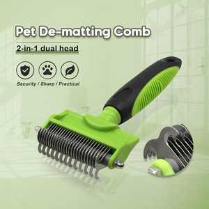 13 + 25 Acero inoxidable Baldes Pet Hair Knot Grooming Brush Dog Cat Dematting Rastrillo <span class=keywords><strong>Peine</strong></span> - Product Image 2