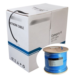 Fornitura di fabbrica di rame solido solido conduttore cavo Ethernet <span class=keywords><strong>Cat6</strong></span> UTP 4 paia 23AWG 300MHz 305 m/box PVC LSZH Lan cavo - Product Image 4