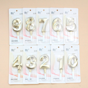 批发无烟石蜡0-9号金色蛋糕数字蜡烛，适用于生日派对、婚礼装饰、婴儿送礼会，无香 - Product Image 1