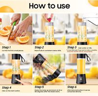 Mixeur Portable Autonettoyant Anti-fuite 400ML 150W Rechargeable USB 6 Lames pour Smoothies et Broyeur de Glace pour la Salle de Sport