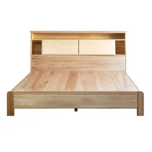 Manufacturer Poplar And Tung Bole Solid Wood 6Ft Storage Headboard Kid's Bed Frame For Bedroom