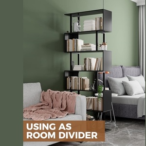 Hiện đại 5 tầng đứng loại kệ sách hình chữ S Tủ sách bằng gỗ với thiết kế hình học dễ dàng cài đặt - Product Image 3