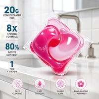 XINGFU Capsules de lessive jetables 3-en-1 écologiques Nettoyage en profondeur Parfum fruité longue durée Protection des couleurs