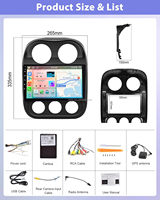 Hikity para JEEP COMPASS 2010-2016 10,1 "8 Core 4 + 64G Android Radio de coche estéreo 4G LTE/Carplay/Android Auto/GPS/WiFi/DSP/AM/EQ OEM