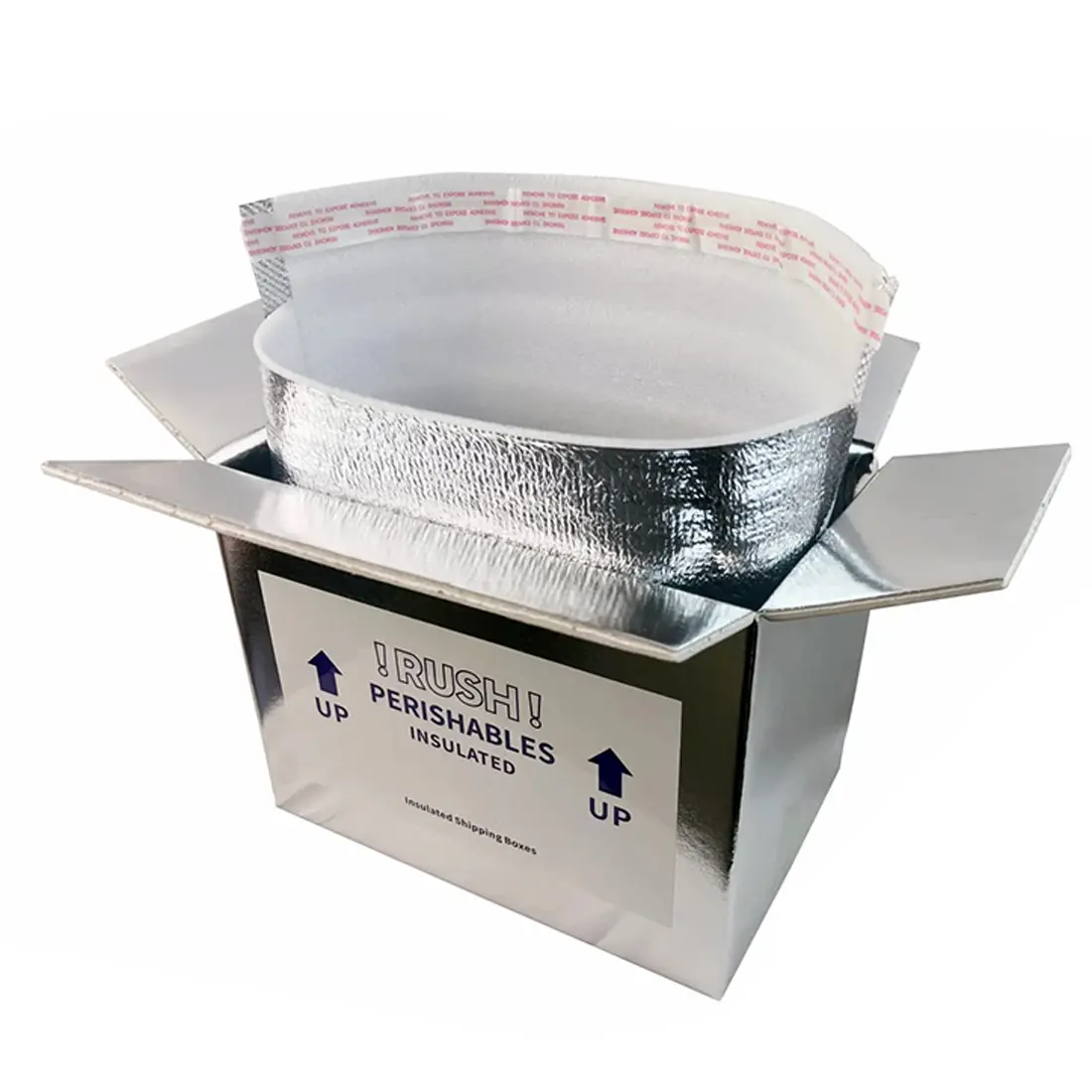 Cajas de envío de mariscos aisladas para alimentos congelados Caja de papel blanco Embalaje de papel de aluminio