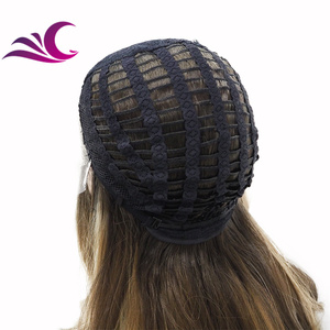 Célébrité burnette couleur mettre en évidence miel blond mélange trois types de couleur fibre résistante à la chaleur synthétique dentelle avant perruque - Product Image 6