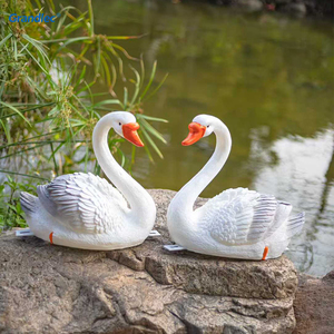 Высококачественная светодиодная уличная скульптура лебедя из стекловолокна на солнечной энергии для праздничного освещения сада и ландшафта - Product Image 2