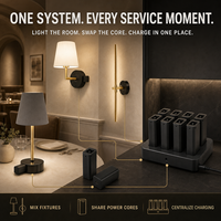 Système de lampes sans fil modulaires rechargeables avec station de charge à 8 emplacements, lampes de table sans fil, lampes murales pour restaurant