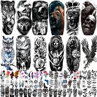 82 feuilles d'autocollants tatouages temporaires imperméables et écologiques avec fleurs et papillons roses avec logo personnalisé