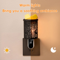 Lampe chauffe-cire électrique 2-en-1 style Élan Flamboyant, diffuseur d'arômes et brûleur d'huiles essentielles, veilleuse, à brancher, pour la maison