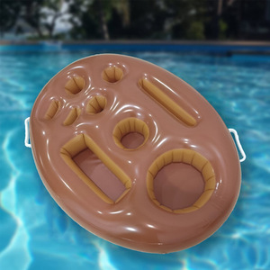 Plateau porte-gobelet flottant gonflable <span class=keywords><strong>en</strong></span> PVC personnalisé plateau à boissons <span class=keywords><strong>en</strong></span> plastique poreux pour l'eau plage <span class=keywords><strong>piscine</strong></span> fournitures de fête de vacances - Product Image 5