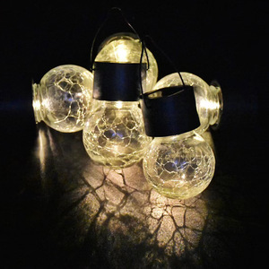 Lámpara Solar Colgante Hejia con Diseño de Estrella, Vidrio Agrietado, Resistente al Agua, Luz Ambiental Nocturna para Jardín - Product Image 2