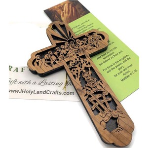 Décoration murale Cadeaux religieux Décorations de Noël Croix de terre sainte en bois d'olivier Croix en bois Décoration murale Croix en bois - Product Image 6