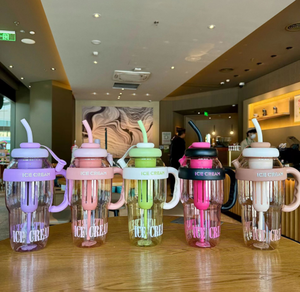 Vaso Ice Boss de gran capacidad-Taza de paja gigante de alta estética con Infusor de té para mujeres, taza de plástico portátil para té de flores - Product Image 2