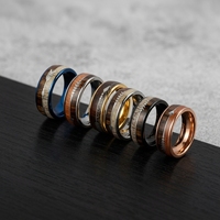 Bague Tizti pour homme en carbure de tungstène avec incrustation en bois d'antilope naturel et flèche, ajustement confortable, pour mariage et fiançailles