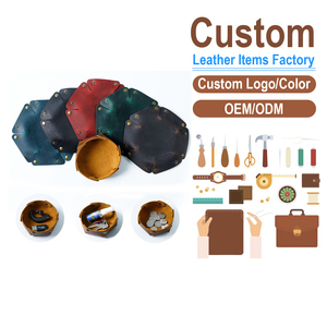 Genuine Leather Desktop <b>Catch</b>-<b>All</b> <b>Tray</b>, Foldable Key Jewelry Organizer, OEM/ODM Custom Factory, Multi-Use Storage Bowl - Product Image 2
