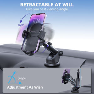 Supporto per cellulare da auto Premium 360 °   Supporto Universale Rotante per Cruscotto e Parabrezza, Stabile Porta Telefono per Auto per Cellulari da 4-7 Pollici - Product Image 3