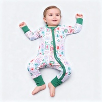 Combinaisons basiques pour enfants en fibre de bambou biologique avec fermeture éclair YKK, pyjama pour nouveau-né, bébé, ensemble de pyjamas, logo personnalisé ODM, unisexe, vente en gros, stock