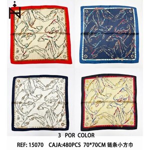 Sciarpa quadrata piccola con stampa a catena 70x70 cm, alla moda, per donna e uomo - Product Image 3