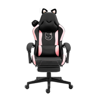 Chaise de bureau inclinable de jeu populaire au Canada, oreilles de chat mignonnes, lapin noir rose, massage, chaise de bureau inclinable pour ordinateur, canapé pour chat et chien