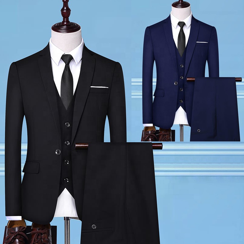 Mens Thiết Kế Prom Phù Hợp Với Châu Âu Đám Cưới Khách Hai Mảnh Quần Set 2 Nút Blazer Làm Việc Trang Phục Chính Thức Quần Grey Phù Hợp Với