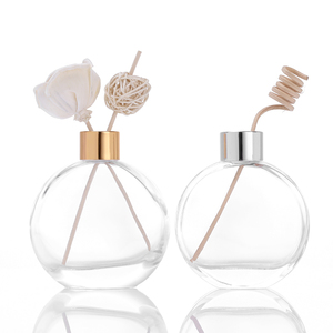 Custom round 50ml 100ml 150ml perfume glass packaging diffuser bottle with reed stick