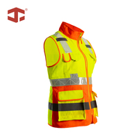 Gilet de travail haute visibilité JIADE WorkPro pour femmes, réfléchissant, respirant, bicolore, en polyester, grandes tailles, idéal pour l'été