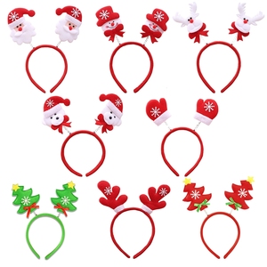 Ensemble créatif de décoration de Noël : Bandeau à double pince à ressort avec motif Père Noël et bois de renne pour adultes et accessoires de fête - Product Image 1