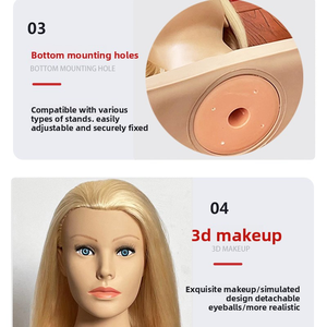 Maniquí <span class=keywords><strong>de</strong></span> Cabeza <span class=keywords><strong>para</strong></span> Entrenamiento con Hombros, Precio <span class=keywords><strong>de</strong></span> Fábrica, Popular entre Peluqueros, Cabeza <span class=keywords><strong>de</strong></span> Maniquí <span class=keywords><strong>de</strong></span> Plástico <span class=keywords><strong>para</strong></span> Maquillaje con <span class=keywords><strong>Cabello</strong></span> Real - Product Image 4