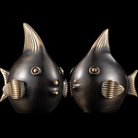 Nouvelles décorations animales en cuivre de style chinois, pièce d'ameublement créative pour la maison, pièce d'art créative Poisson Rouge, idéal pour un cadeau de pendaison de crémaillère