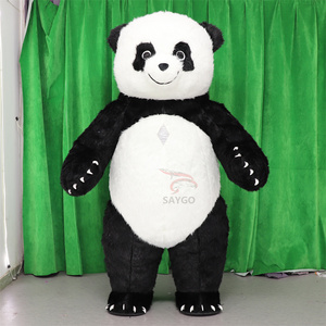 Disfraz <span class=keywords><strong>de</strong></span> Mascota <span class=keywords><strong>de</strong></span> Oso Panda Inflable Happy Sky, <span class=keywords><strong>de</strong></span> Peluche, Blanco y Negro, para Adultos, Inspirado en Dibujos Animados, para Carnaval, Fiestas y Promociones - Product Image 1