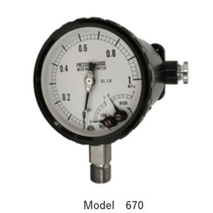 Manomètre Asahigauge 60 mm Modèle 789ME avec micro-interrupteur, connexion radiale - Product Image 1