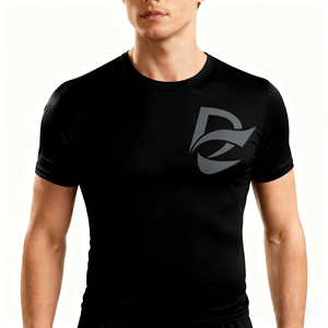 Camiseta Deportiva Personalizada con Logotipo, Cuello Redondo, Transpirable, de Secado Rápido, Compresión, Lisa, para Hombre, Reflectante - Product Image 5