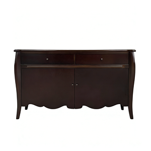 Dark Brown Solid Wood <strong>Sideboard</strong> with Drawers and Cabinet, Traditional Style <strong>Buffet</strong> Server for Dining Room Entryway - Product Image 1