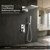 Système de douche cascade encastré mural complet en laiton pour salle de bain avec robinet d'eau chaude