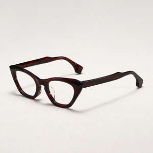 2025 Retro Màu Đỏ Sọc Mèo Mắt của phụ nữ Acetate sợi kính khung thời trang bán buôn - Product Image 2