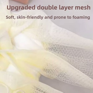 Bola de esponja de baño de plástico de doble cara, toalla de flores dos en uno y soporte para jabón, Red de espuma, artefacto de baño - Product Image 3