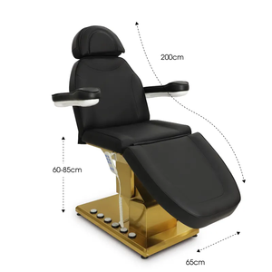 3 motores de acero inoxidable dorado de alta calidad con control de pie camilla de belleza eléctrica tatuaje de lujo para salón - Product Image 5
