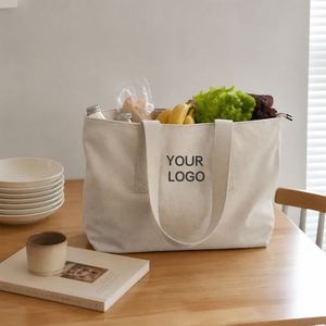 Sac de courses en toile écologique et recyclable avec logo personnalisé et motif lettres pour les vacances à la plage - Product Image 1