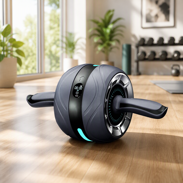Smart Counting Automatic Rebound Ab Wheel Roller ABS Steel Non-slip Handle Home Gym Core Training Abdominal Exercise Wheel