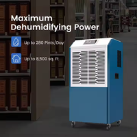 ORVIS Dehumidifier Komersial Listrik Baru 280 Pints/Hari dengan Defrost Otomatis & Layar Display - untuk Gudang, Penjualan Langsung