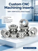 Fournisseur direct d'usine : inserts moulés sur mesure usinés par CNC, écrous en fer, écrous en laiton et autres écrous en divers matériaux, fabriqués en Chine