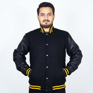Wholesale High Quality Varsity Jacket Men Chenille Embroidery Leather Sleeves Custom Baseball Letterman Varsity Jacket - Product Image 1