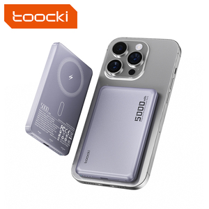 Toocki Super Slim 5000mAh Magnetic Wireless Power Bank Portable Batter Pack with Fast Charging for I Phone