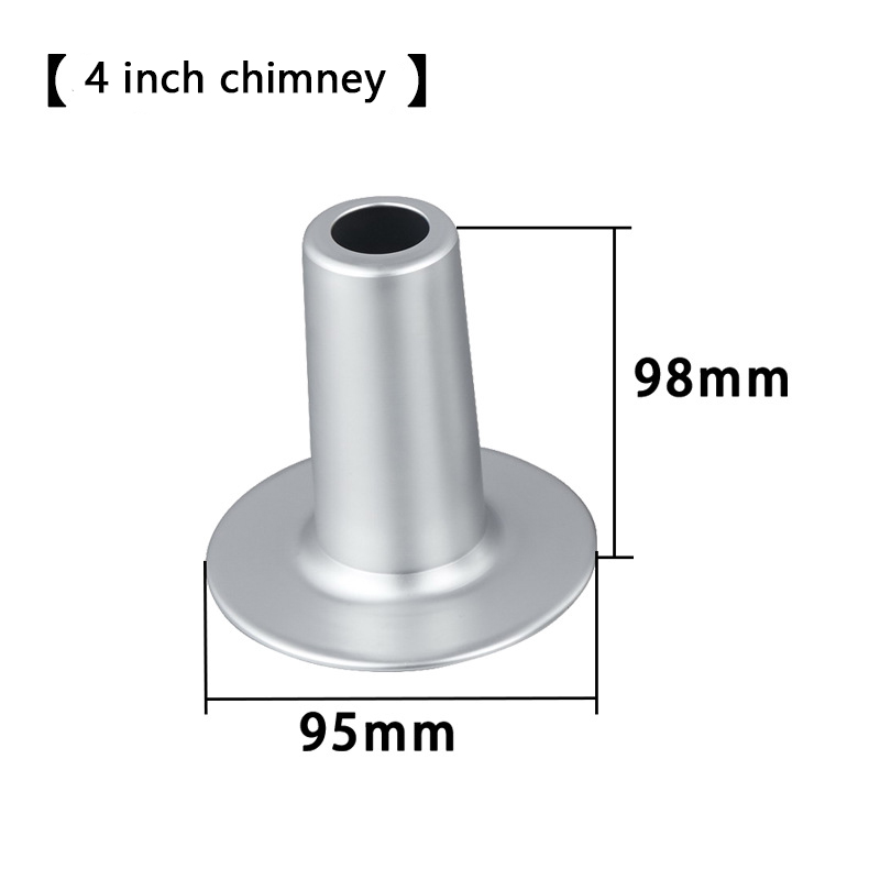 Chimenea plateada de 4 pulgadas.
